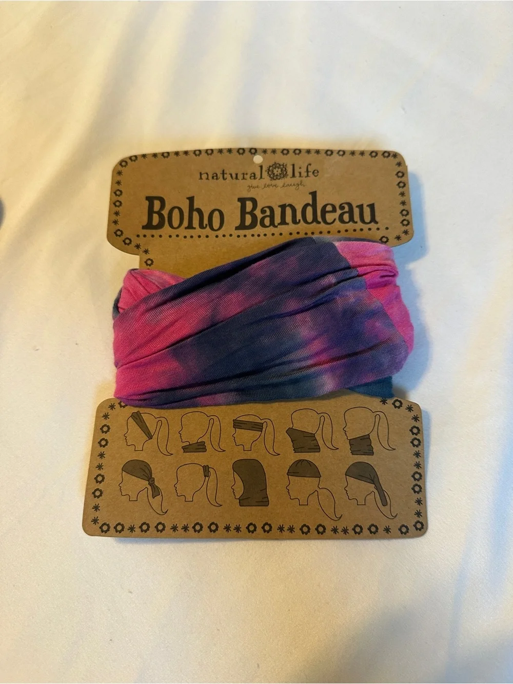 Natural Life Boho Bandeau- 2 tie dye bands